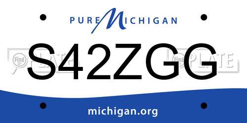 S42ZGG Michigan License Plate