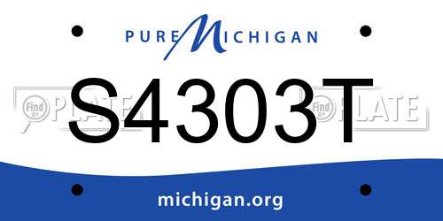 S4303T Michigan License Plate