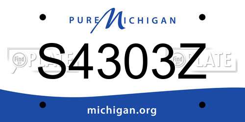 S4303Z Michigan License Plate