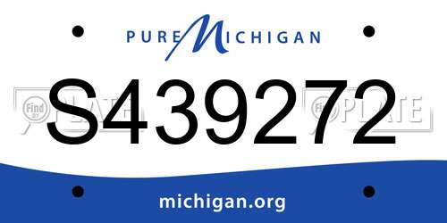 S439272 Michigan License Plate