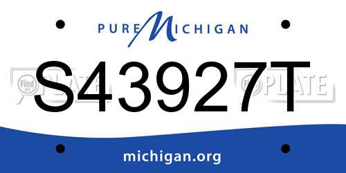 S43927T Michigan License Plate
