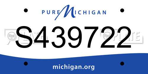 S439722 Michigan License Plate