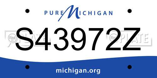 S43972Z Michigan License Plate