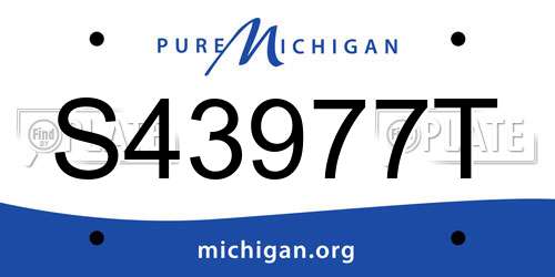 S43977T Michigan License Plate