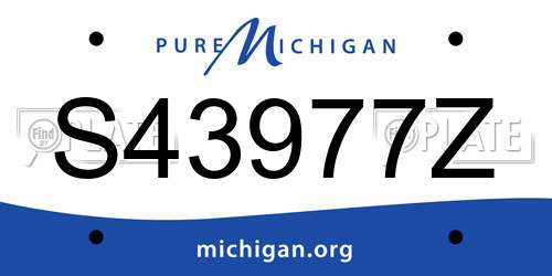S43977Z Michigan License Plate