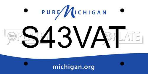 S43VAT Michigan License Plate