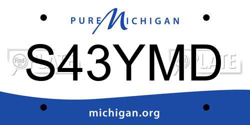 S43YMD Michigan License Plate
