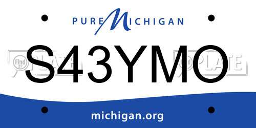 S43YMO Michigan License Plate