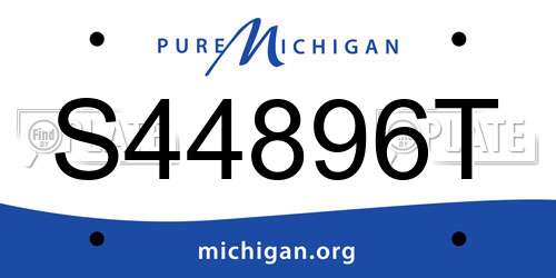 S44896T Michigan License Plate
