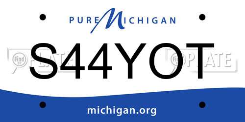 S44YOT Michigan License Plate