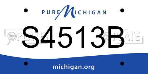 S4513B Michigan License Plate