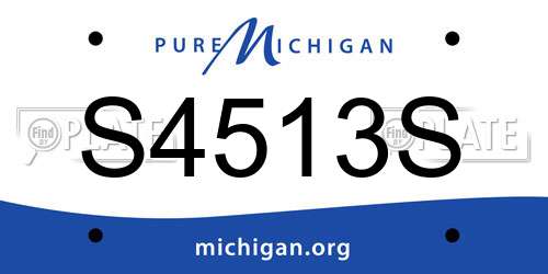 S4513S Michigan License Plate
