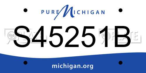 S45251B Michigan License Plate