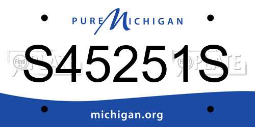S45251S Michigan License Plate