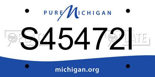 S45472I Michigan License Plate