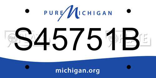 S45751B Michigan License Plate