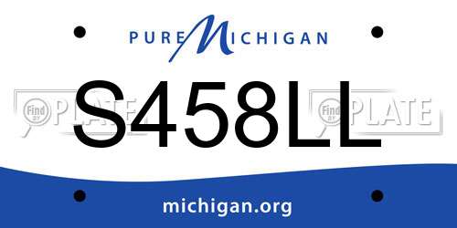 S458LL Michigan License Plate