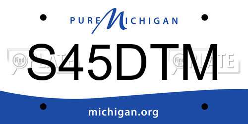 S45DTM Michigan License Plate