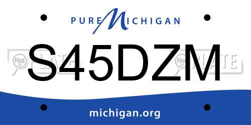 S45DZM Michigan License Plate