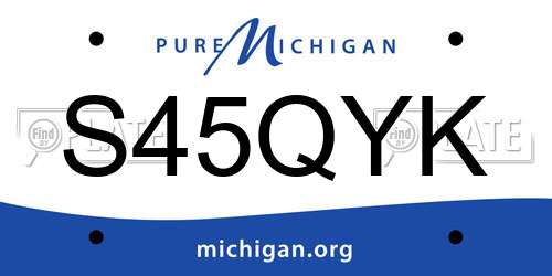 S45QYK Michigan License Plate