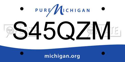 S45QZM Michigan License Plate