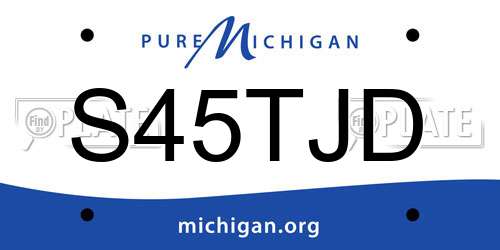 S45TJD Michigan License Plate