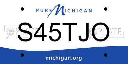 S45TJO Michigan License Plate