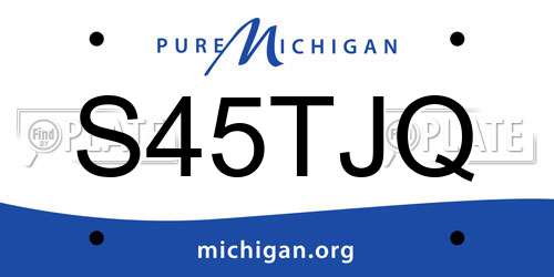 S45TJQ Michigan License Plate
