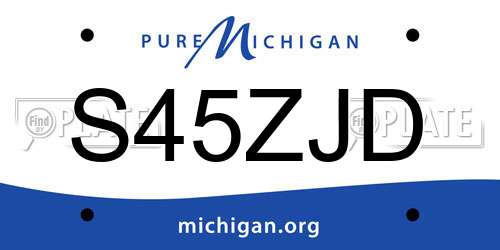S45ZJD Michigan License Plate
