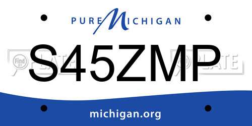 S45ZMP Michigan License Plate