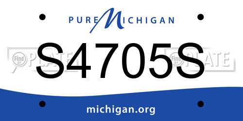 S4705S Michigan License Plate