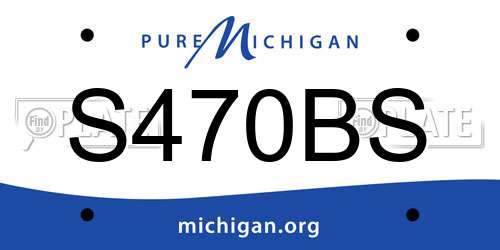 S470BS Michigan License Plate