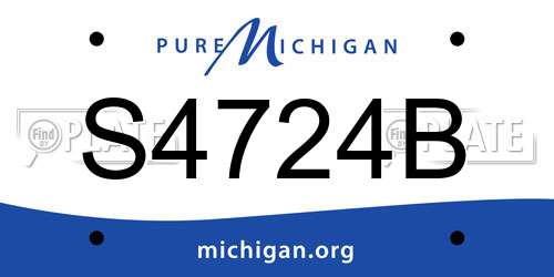 S4724B Michigan License Plate