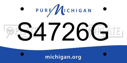 S4726G Michigan License Plate