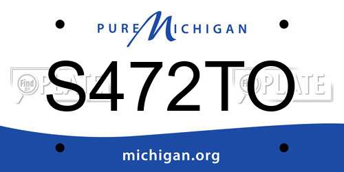 S472TO Michigan License Plate