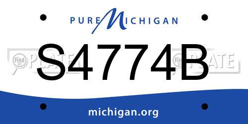 S4774B Michigan License Plate