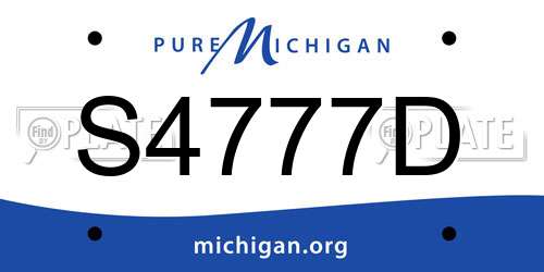 S4777D Michigan License Plate