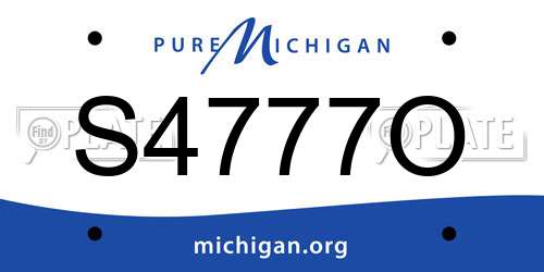 S4777O Michigan License Plate