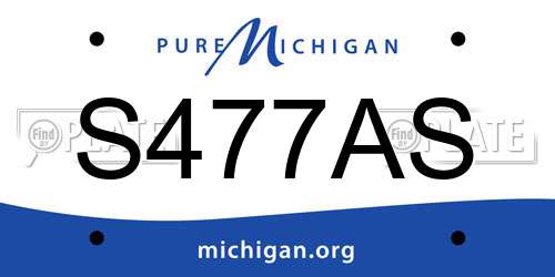 S477AS Michigan License Plate
