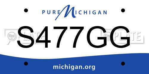 S477GG Michigan License Plate
