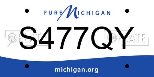 S477QY Michigan License Plate