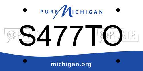 S477TO Michigan License Plate