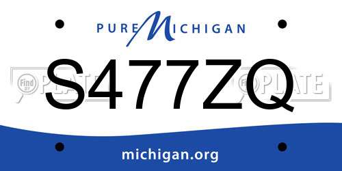 S477ZQ Michigan License Plate