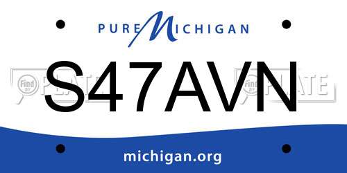 S47AVN Michigan License Plate