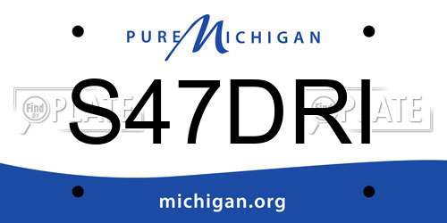 S47DRI Michigan License Plate