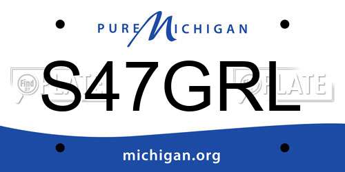 S47GRL Michigan License Plate