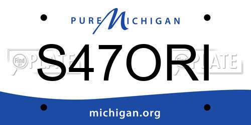 S47ORI Michigan License Plate