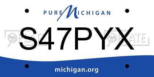 S47PYX Michigan License Plate
