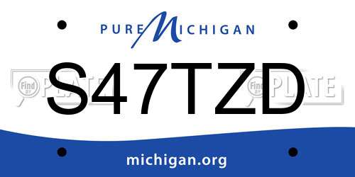 S47TZD Michigan License Plate