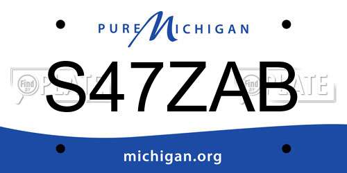 S47ZAB Michigan License Plate